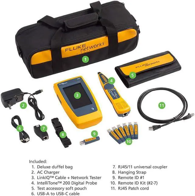 Alt view image 4 of 7 - Fluke Networks LIQ-KIT LinkIQ Cable + Network Tester Kit