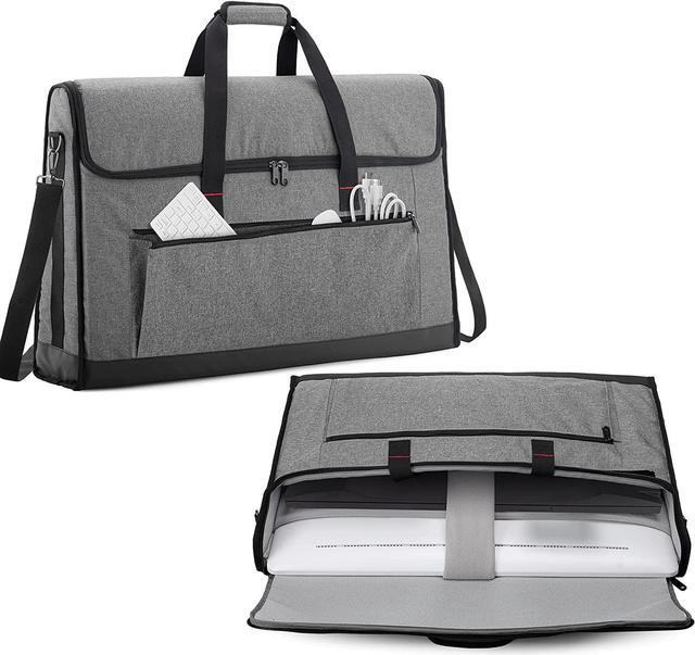 Main image of Monitor Carrying Case 24-27 Inch Padded Travel Bag Hold Up to 2 LCD Screens/TVs, Not Compatible with iMac or All-in-One Computer, with Accessories Pocket, Shoulder Strap, PU Bottom, Grey