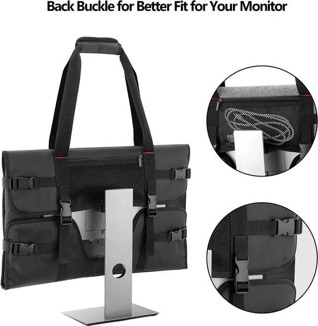 Alt view image 4 of 7 - Carrying Case for 24" Monitors/LCD Screens Compatible with iMac 21.5"/24", Protective Monitor Travel Bag with Padded Velvet Lining