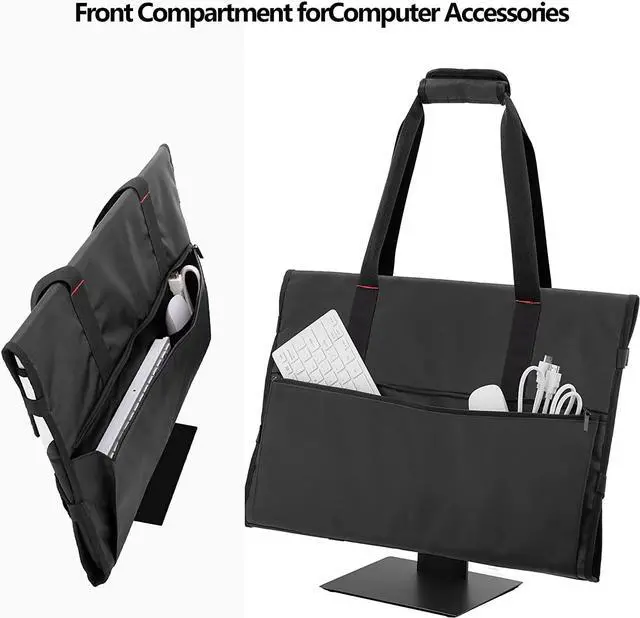 Alt view image 3 of 7 - Carrying Case for 24" Monitors/LCD Screens Compatible with iMac 21.5"/24", Protective Monitor Travel Bag with Padded Velvet Lining