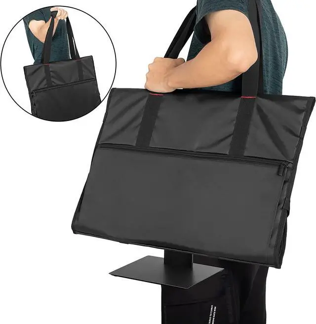 Alt view image 6 of 7 - Carrying Case for 24" Monitors/LCD Screens Compatible with iMac 21.5"/24", Protective Monitor Travel Bag with Padded Velvet Lining