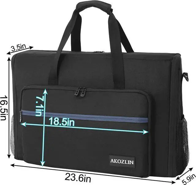 Alt view image 3 of 7 - LCD Screens/TVs(up to 2) Transport Tote Bag for 19" - 24" Displays Padded Monitor Carrying Case Travel Bag With Shoulder Strap,Large Accessories Pocket