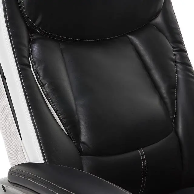 Alt view image 5 of 7 - Serta Executive Office Chair with Smart Layers Technology | Leather and Mesh Ergonomic with Contoured Lumbar and ComfortCoils | Black & White