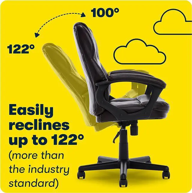 Alt view image 4 of 7 - Serta Manager Office Chair with Layer Body Pillow | Faux Leather with Contoured Lumbar and ComfortCoils | Roasted Chestnut Brown