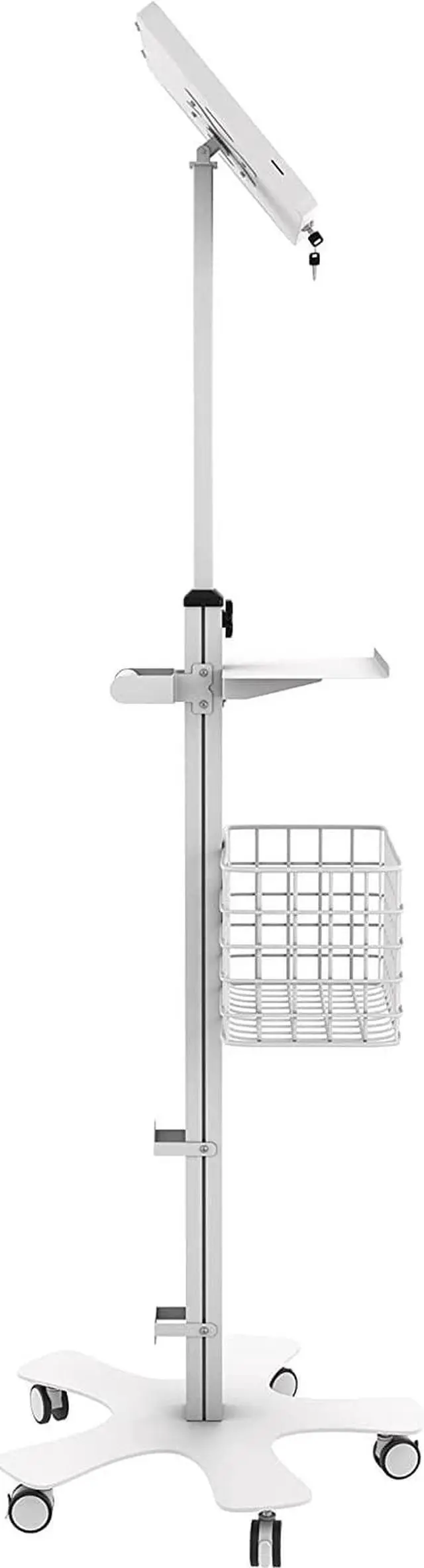 Alt view image 4 of 6 - Medical Mobile Floor Stand with Large Paragon Enclosure, Silver, ipad pro 12.9(2018), ipad pro 12.9(2015/2017), Surface pro 3/4/5/6/7