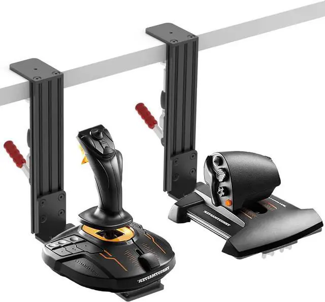 Alt view image 2 of 7 - 2 Pack Desk Mount Hotas Mount Joystick Mount Compatible With Logitech X52/X52 Pro/X56/X56 Rhino Hotas, Thrustmaster T. Flight Hotas/T.16000M FCS/TCA Officer Pack Airbus Edition, VKB Hotas Mount
