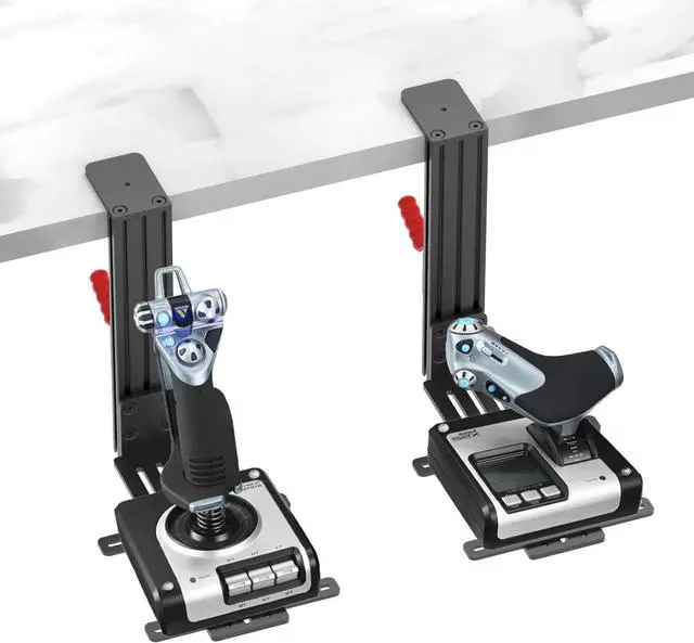 Alt view image 4 of 7 - 2 Pack Desk Mount Hotas Mount Joystick Mount Compatible With Logitech X52/X52 Pro/X56/X56 Rhino Hotas, Thrustmaster T. Flight Hotas/T.16000M FCS/TCA Officer Pack Airbus Edition, VKB Hotas Mount