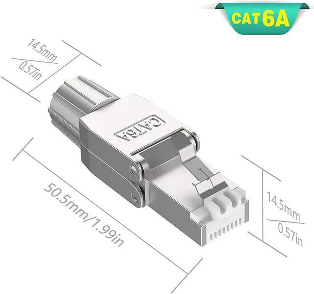 Alt view image 2 of 7 - RJ45 Cat6A Connectors Tool-Free Reusable Shielded Ethernet Termination Plugs for 23AWG SFTP UTP Cable, 10G Easy Internet Plug, Fast Field Installation 4 Pack