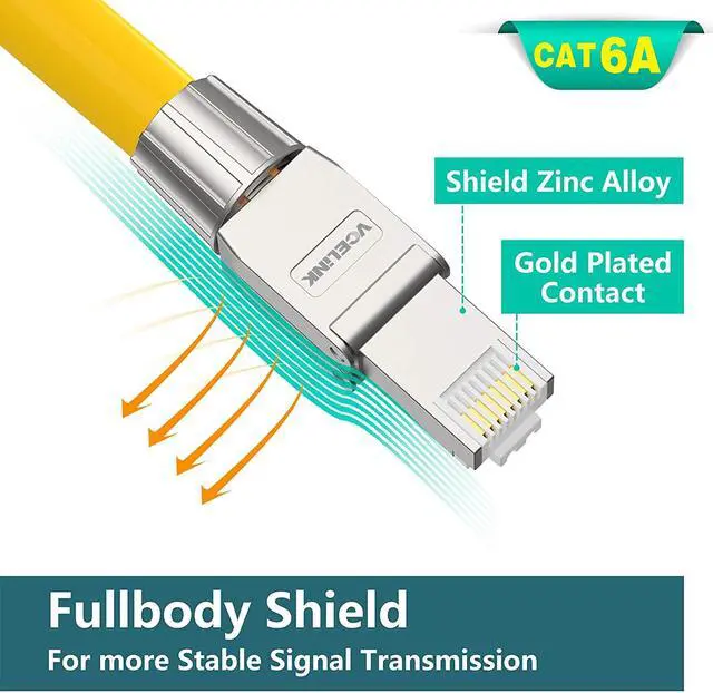 Alt view image 4 of 7 - RJ45 Cat6A Connectors Tool-Free Reusable Shielded Ethernet Termination Plugs for 23AWG SFTP UTP Cable, 10G Easy Internet Plug, Fast Field Installation 4 Pack