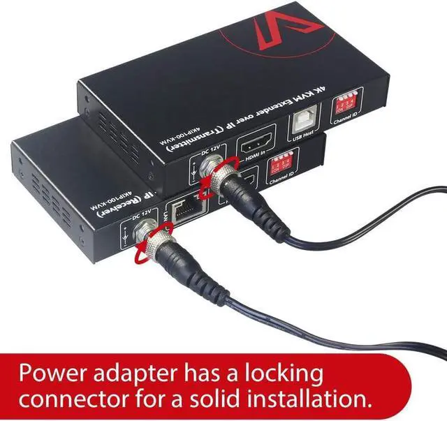 Alt view image 6 of 7 - 4K HDMI USB KVM Extender TCP/IP Over Single Cat5e/6/6a/7 up to 120M(390ft), 1080P@120Hz, Plug & Play, Keyboard & Mouse Over Network, Zero Latency, 3 Ports USB Hub, DIP up to 16 Sets (4KIP100-KVM)