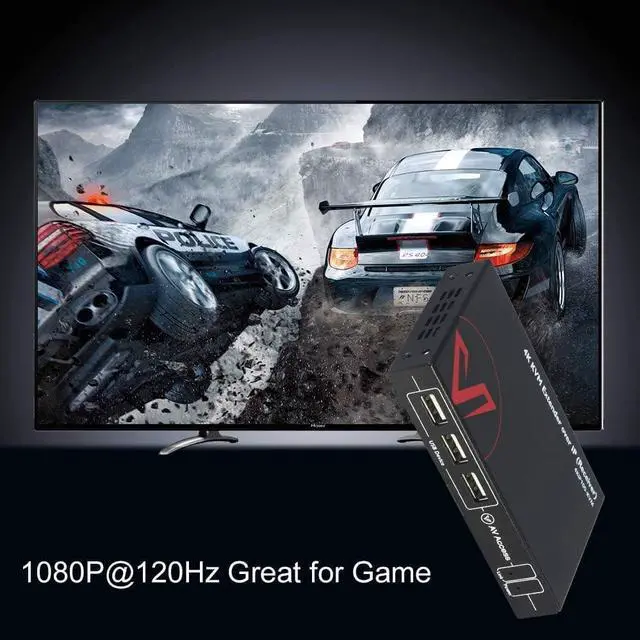 Alt view image 7 of 7 - 4K HDMI USB KVM Extender TCP/IP Over Single Cat5e/6/6a/7 up to 120M(390ft), 1080P@120Hz, Plug & Play, Keyboard & Mouse Over Network, Zero Latency, 3 Ports USB Hub, DIP up to 16 Sets (4KIP100-KVM)