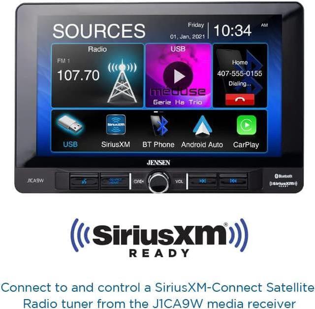 Alt view image 5 of 6 - JENSEN 9-inch Touch Screen Single DIN Car Stereo Media Receiver, Wireless and Wired Apple CarPlay & Android Auto, Built-in Bluetooth, Backup Camera Input, USB Playback & Charge, Sirius XM Ready