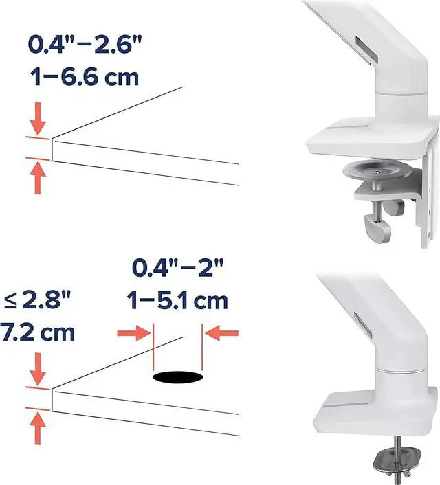 Alt view image 7 of 7 - Ergotron  HX Dual Monitor Arm, VESA Desk Mount  for 2 Monitors Up to 32 Inches, 5 to 17.5 lbs Each  White