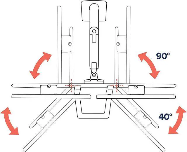 Alt view image 6 of 7 - Ergotron  HX Dual Monitor Arm, VESA Desk Mount  for 2 Monitors Up to 32 Inches, 5 to 17.5 lbs Each  White