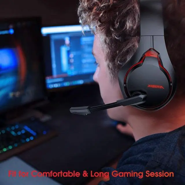 Alt view image 4 of 6 - XIBERIA V22 Gaming Headset for PC- Strong Bass Virtual 7.1 Sound- USB Headphones with Noise Cancelling Microphone RGB Lights Plug & Play for Laptops Computers