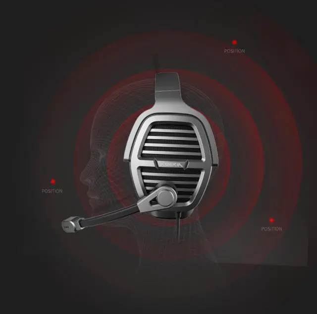 Alt view image 3 of 4 - XIBERIA V21 3.5mm Silver Gaming Headset, Over-Ear Stereo Gaming Headphones with Uni-Directional Microphone for PC, Computer, Laptop, PS4, Xbox One, Nintendo Switch, Mac, iPad