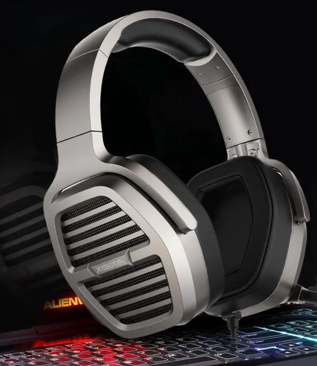 Alt view image 4 of 4 - XIBERIA V21 3.5mm Silver Gaming Headset, Over-Ear Stereo Gaming Headphones with Uni-Directional Microphone for PC, Computer, Laptop, PS4, Xbox One, Nintendo Switch, Mac, iPad