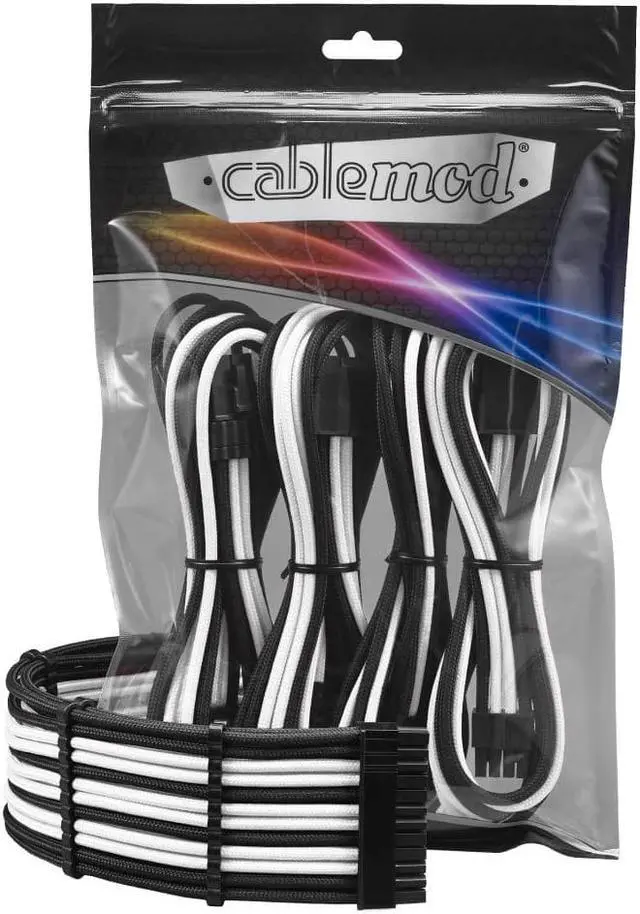 Alt view image 3 of 3 - CableMod 8+6 Series Pro ModFlex Sleeved Cable Extension Kit (Black + White)