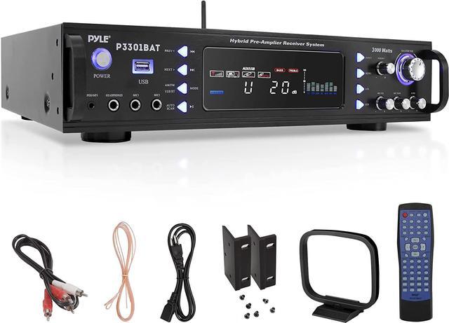 Pyle Wireless Bluetooth Home Stereo Amplifier - Hybrid Multi-Channel 3000  Watt Power Amplifier Home Audio Receiver System w/AM/FM Radio,