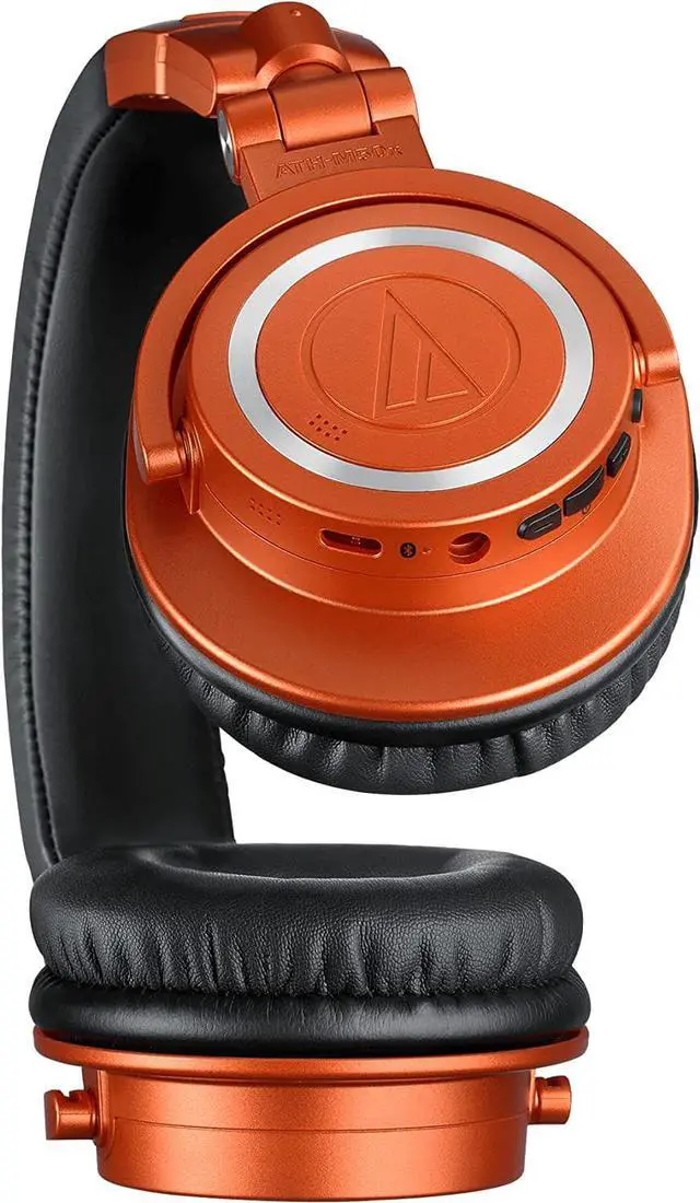 Alt view image 4 of 4 - Audio-Technica ATH-M50xBT2MO Wireless Over-Ear Headphones, Lantern Glow Metallic Orange