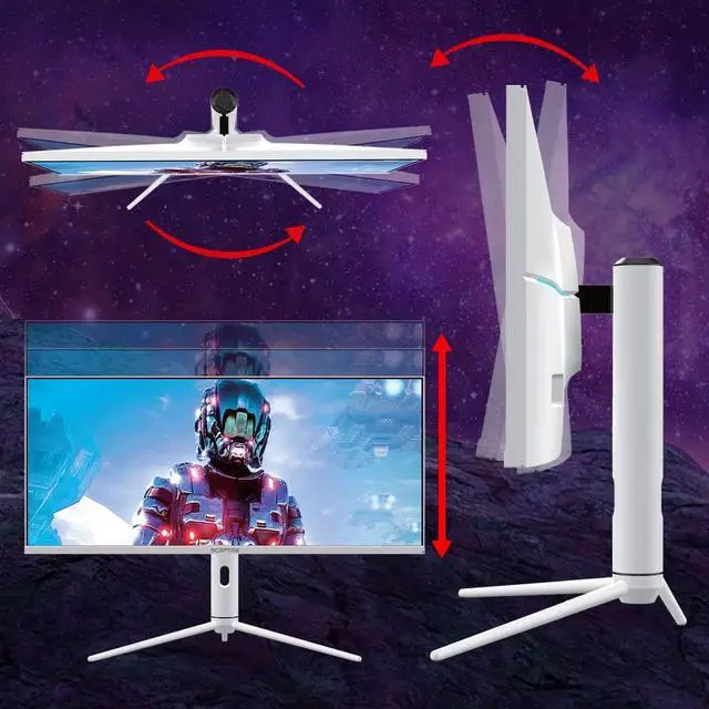 Alt view image 7 of 7 - Sceptre IPS 34" White UltraWide Monitor 3440 x 1440p HDR400 1ms up to 144Hz 95% DCI-P3 AMD Freesync PIP PBP DisplayPort HDMI USB-C Height Adjustable