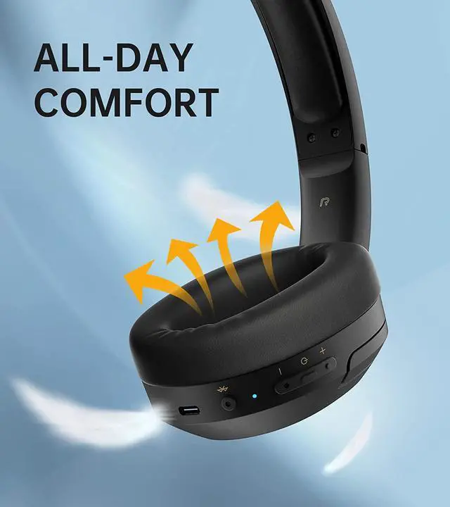 Alt view image 7 of 7 - Edifier Hybrid Active Noise Cancelling Headphones - Hi-Res Audio - 49H Playtime - Wireless Over Ear Bluetooth Headphones for Phone-Call - W820NB Black