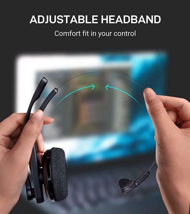 Alt view image 6 of 7 - Edifier Bluetooth Headset with Noise Cancelling Microphone - Trucker Bluetooth Headset - HD Voice - 29hrs Talk Time - USB-C Cable - Multiple Calls Control - Ultralight Design - CC200Black