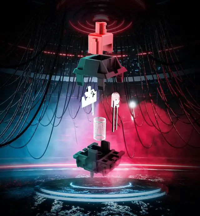 Alt view image 4 of 5 - Gaming Mechanical Keyboard , 89 Key Wired Mixed Light L-type Backlit RGB Lights , Red Switch (Black)