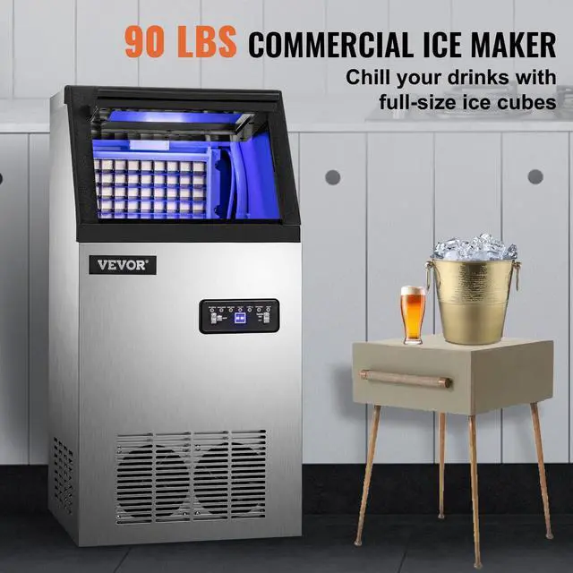 Alt view image 2 of 7 - Commercial Ice Maker 80-90Lbs/24H Undercounter Freestand Ice Cube Machine