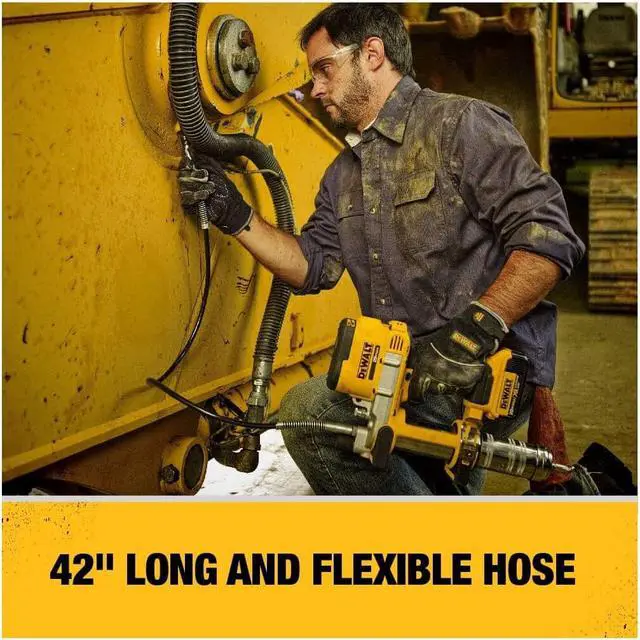 Alt view image 3 of 5 - DEWALT 20V MAX Grease Gun, Cordless, 42 Long Hose, 10,000 PSI, Variable Speed Triggers, Bare Tool Only (DCGG571B)