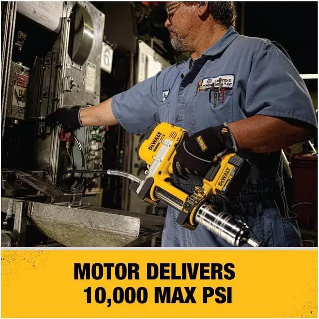 Alt view image 5 of 5 - DEWALT 20V MAX Grease Gun, Cordless, 42 Long Hose, 10,000 PSI, Variable Speed Triggers, Bare Tool Only (DCGG571B)
