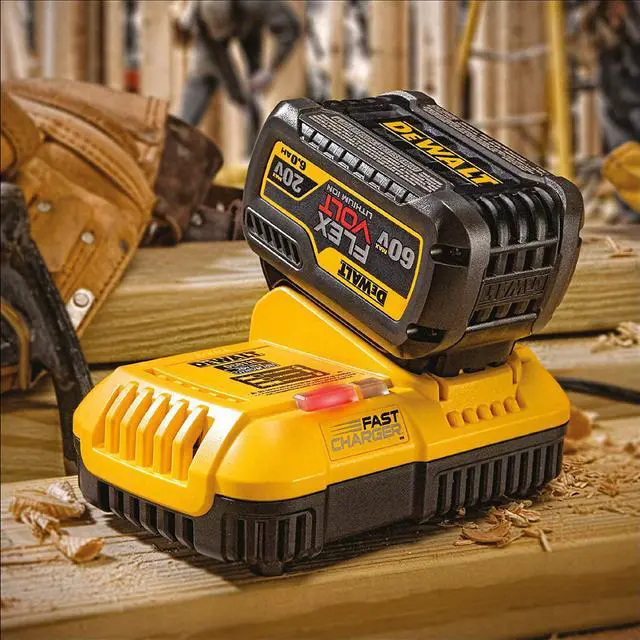 Alt view image 4 of 4 - DEWALT 20V MAX Battery, 6 Ah, 2-Pack, Fully Charged in Under 90 Minutes & FLEXVOLT 20V MAX* Charger, Rapid Charge