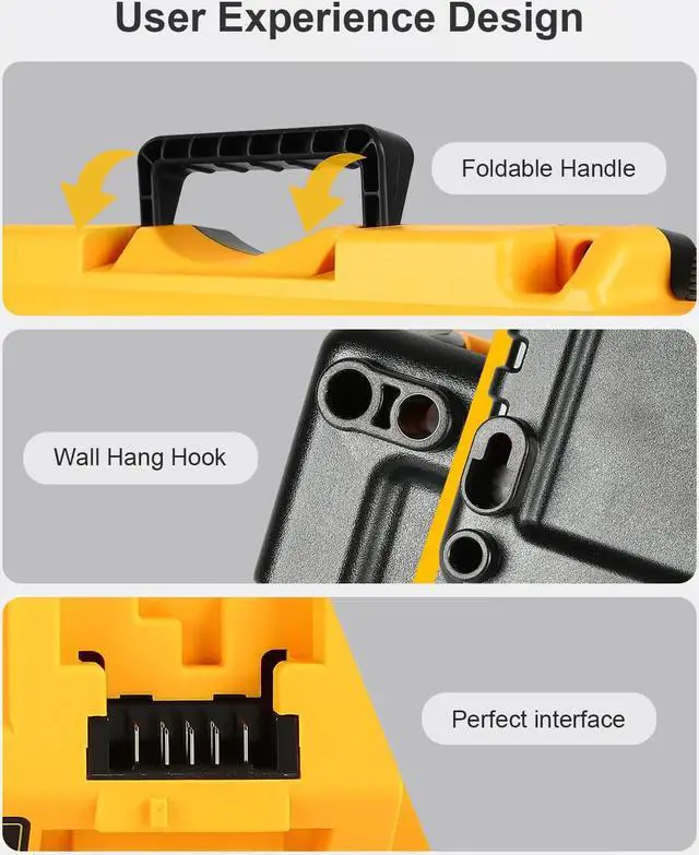 Alt view image 6 of 7 - Battery Charger Station Replacement for Dewalt Battery Charger DCB104, Compatible with Dewalt 12V 20V Max Lithium Battery