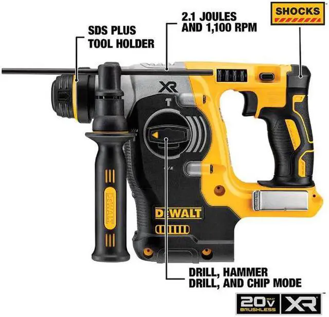 Alt view image 2 of 2 - DEWALT 20V MAX SDS Rotary Hammer Drill, Cordless, 3 Application Modes, Bare Tool Only