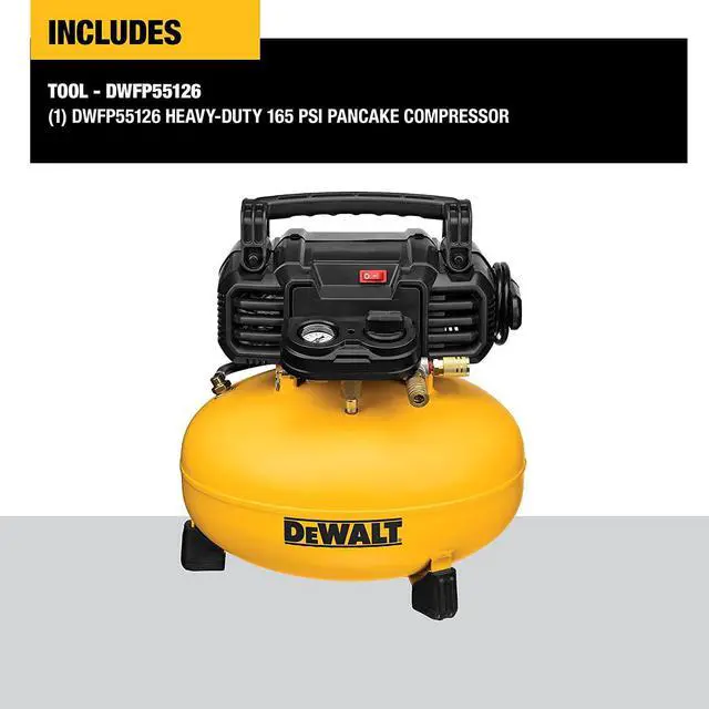 Alt view image 3 of 7 - DEWALT Pancake Air Compressor, 6 Gallon, 165 PSI Lightweight quiet