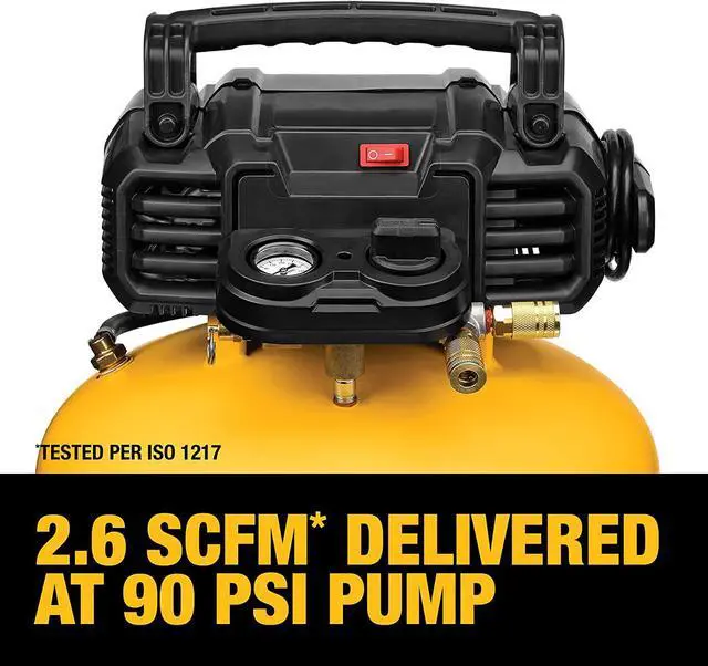 Alt view image 4 of 7 - DEWALT Pancake Air Compressor, 6 Gallon, 165 PSI Lightweight quiet