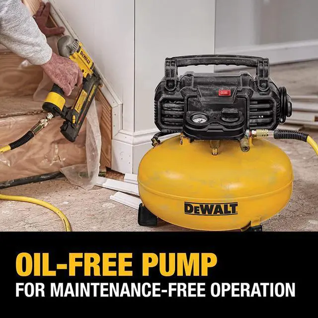 Alt view image 6 of 7 - DEWALT Pancake Air Compressor, 6 Gallon, 165 PSI Lightweight quiet