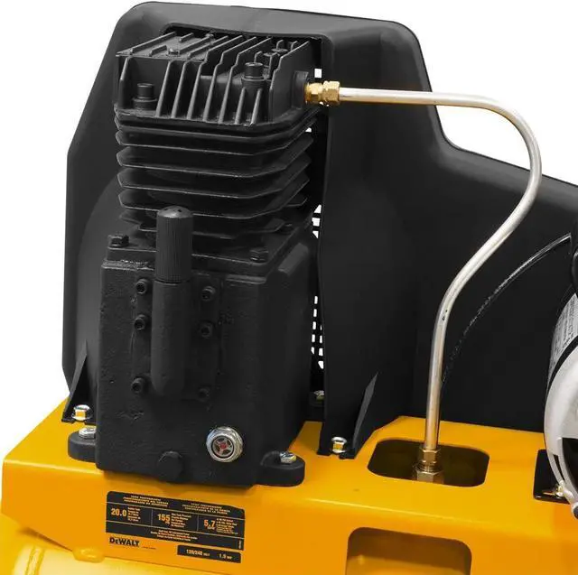 Alt view image 3 of 5 - DeWALT 1.9-HP 20-Gallon (Belt-Drive) Dual Voltage Air Compressor