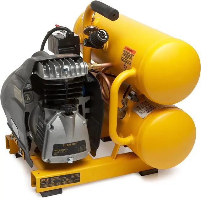 Alt view image 3 of 3 - DEWALT 14 Amp 1.1-HP 4-Gallon Oiled Twin Hot Dog Compressor