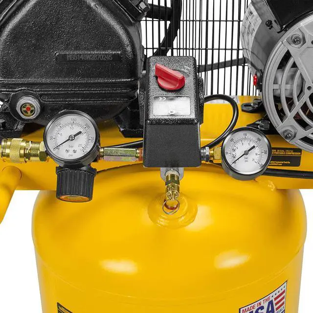 Alt view image 5 of 5 - DEWALT DXCMLA1682066 1.6 HP 20-gallon Single Stage Oil-Lube Vertical Portable Air Compressor
