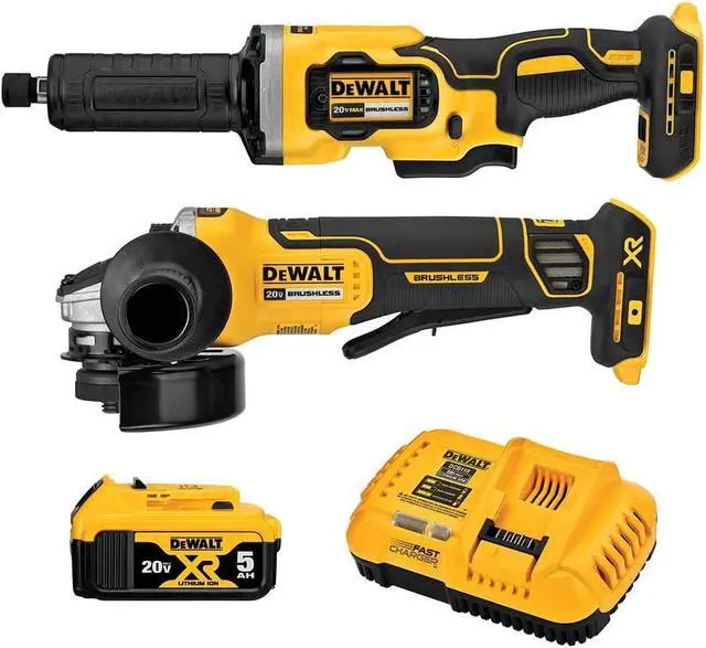 Main image of DEWALT 20V MAX Angle Grinder and Die Grinder, Cordless 2-Tool Set with Battery and Charger