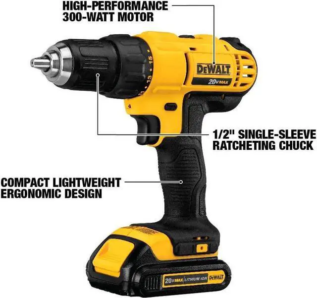 Alt view image 2 of 4 - DEWALT 20V MAX Power Tool Combo Kit, 4-Tool Cordless Power Tool Set with 2 Batteries and Charger