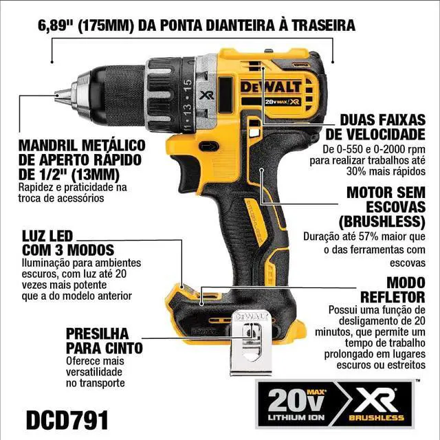 Alt view image 2 of 7 - DEWALT 20V MAX XR Brushless Drill/Driver, Compact, Tool Only