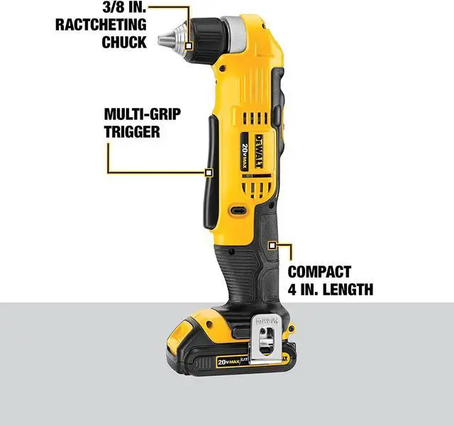 Alt view image 2 of 5 - DEWALT 20V MAX Right Angle Cordless Drill/Driver Kit