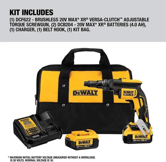 Alt view image 2 of 6 - DEWALT 20V MAX* XR Screw Gun with Adjustable Torque and Clutch, Brushless