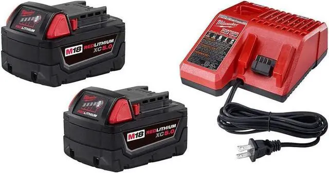 Main image of Milwaukee 48-59-1850P M18 18-Volt Lithium-Ion Starter Kit with Two 5.0 Ah Battery Packs and Charger