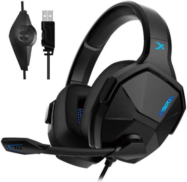 Main image of XIBERIA PC Gaming Headphones Wired Over-Ear USB 7.1 Surround Sound Headset with Microphone - Black