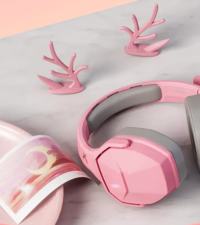 Alt view image 6 of 6 - XIBERIA PC Gaming Headphones Wired Over-Ear USB 7.1 Surround Sound Headset with Microphone - Pink Elk edition