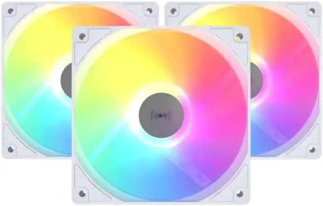 Main image of Computer Case Fan , Low Noise Intelligent Speed Regulation , ARGB AURA SYNC 120mm Case Fan Radiator w/+5V PWM Hub Controller - White 3Pack