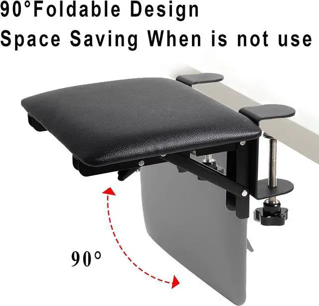 Alt view image 5 of 6 - Ergonomic Desk Extender, Computer Arm Rest for Desk, Foldable Arm Support, Leather Elbow Rest Pad for Home and Office, Easy Typing & Pain Relief